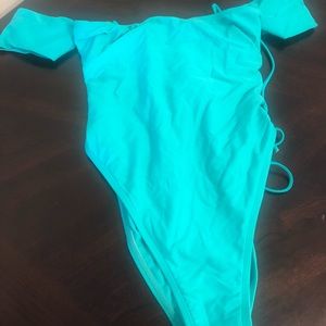 One piece teal swimwear